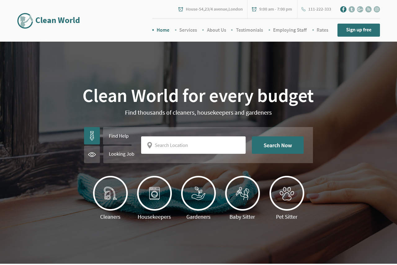 Clean World Homepage