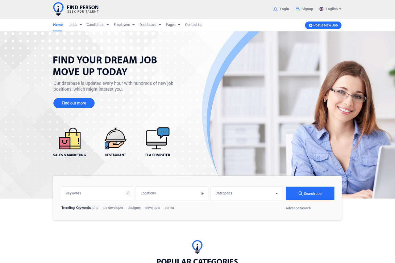 Find Person Homepage