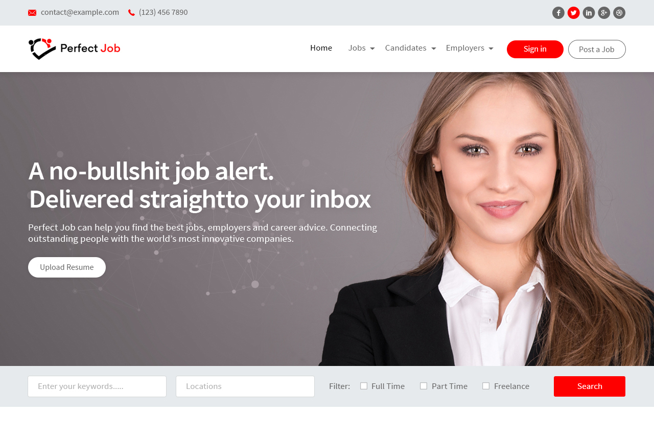 Perfect Job Homepage