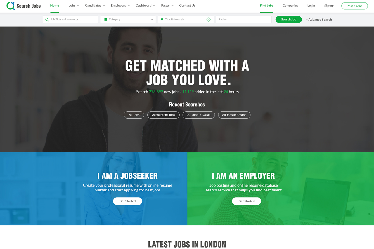 Search Jobs Homepage